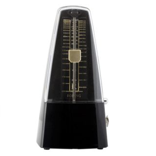 Wind Up Mechanical Pyramid Shape Metronome in Black mm Sblack