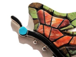 Melvin Francis–Colorful Inlay Butterfly Pin–Amazing Art
