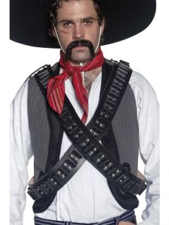 Mens Western Mexican Bandolier Bullet Belts Cowboy Fancy Dress