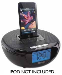 Memorex MI2000 Black Clock Radio Speaker System 4 iPod