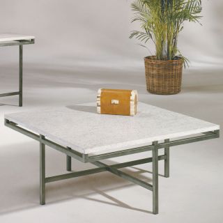 Metal Stone Modern Square Coffee Table