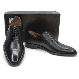 New Mezlan Spain Packard Black Perforated Cap Toe Oxfords Shoes Men 9
