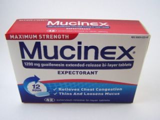 Mucinex Exectorant 42 Count Bi Layer Tablets 1200mg Guaifenesin