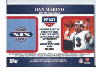 Dan Marino Super Bowl 19 Commemorative Patch Miami Dolphins HOF