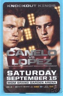MGM Grand Boxing Canelo vs Lopez 2012 Hotel Key Card
