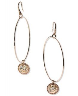 Michael Kors Earrings, Rose Gold Tone Cubic Zirconia Hoop Earrings