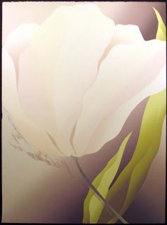 Nancy Denison White Tulip Signed Numbered Art Serigraph Flower Make