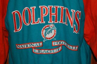 Miami Dolphins Vintage Logo Athletic Football Letterman Jacket Mens
