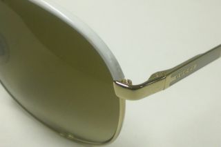 Gucci GG 1827 Gold White Bncis Sunglasses 1827 s Auth