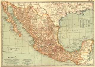 Mexico Inc Lower California 1902 Map