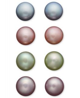 Fresh by Honora Childrens Pearl Earrings, Sterling Silver Multicolor
