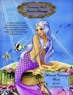 Mermaid 2010 Coloring Book 8x11 Fairy Fantasy 10 pages crayola & paint
