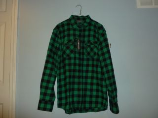 The Hundreds Bison Flannel Green Long Sleeve L s Button Up Down Shirt