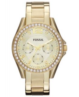 Fossil Watch, Womens Riley Gold Tone Stainless Steel Bracelet 38mm