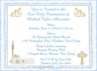 10 Beautiful First Holy Communion Custom Invitations
