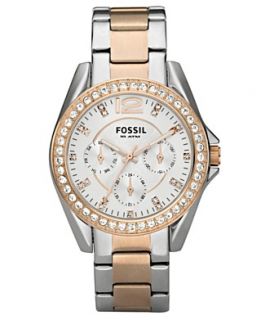 Fossil Watch, Womens Chronograph Riley Two Tone Stainless Steel