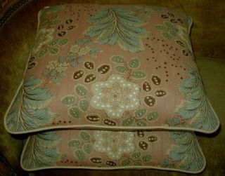 Michael Smith Hemp Fabric Custom Decorator Throw Pillows New 2 Pair