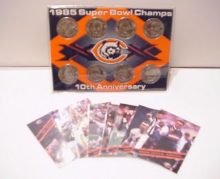 Chicago Bears 1985 Super Bowl Champions Coin Card Set