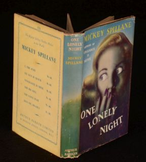 1953 One Lonely Night Mickey Spillane Illustrated Dustwrapper