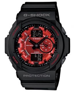 Shock Watch, Mens Analog Digital Black Resin Strap 52x55mm GA150MF