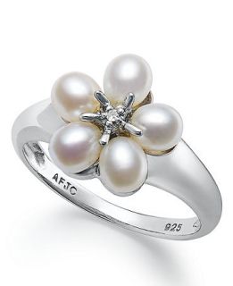 Sterling Silver Ring, Cultured Freshwater Pearl (4 1/2 5mm) and