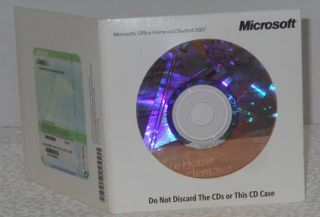 Microsoft Office Home and Student 2007 Full Commercial Retail CD COA