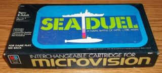 Microvision Sea Duel Video Game Cartridge 1980s with Box
