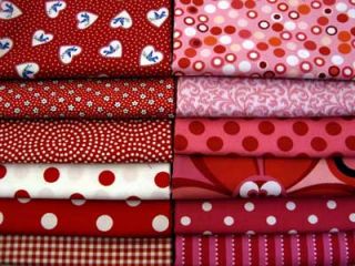 Michael Miller~TA DOT~RED & PINK Raspberry Polka Dot FUN Fabric /Yd.