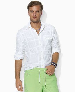 Polo Ralph Lauren Shirt, Custom Fit Patchwork Shirt   Mens Casual