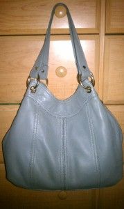 Michael Michael Kors Moxley Leather Large Shoulder Tote Grey MSRP $448