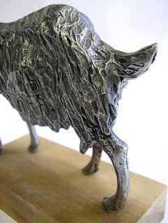 Michel Laude Pewter Goat Sculpture Statue French Signed