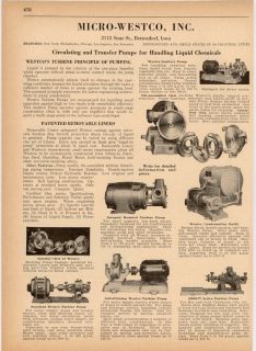 Micro WESTCO Pumps Turbine Transfer Circulating 1936 Ad