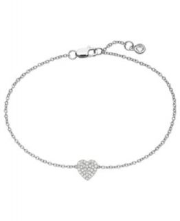 CRISLU Childrens Bracelet, Platinum Over Sterling Silver Heart Cubic