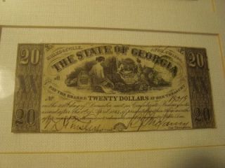 1864 Confederate Currency Money Georgia Milledgeville