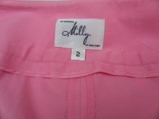Milly of NY Pink Cotton Flat Front Pants US Size 2