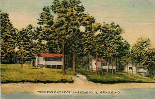 Versailles Missouri MO 1940s Whispering Oaks Resort Lake RD 16 Vintage