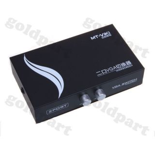 Mini 2 Road 2 Port VGA SVGA LCD Monitor Switch 2 to 1 Selector Box MT