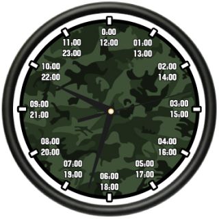 Military Time Wall Clock Army Navy Marine Air Force Time Timing Gift