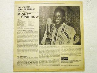 Mighty Sparrow Calypso King Trinidad LP RCA UK Press