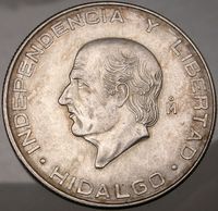 1956 Hidalgo Father of MEXICO5 Peso Mexican Silver Coin