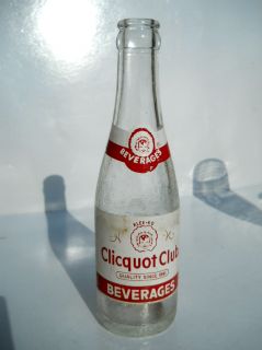 Clicquot Club Beverages Soda Bottle ACL Millis MA 7oz
