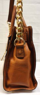 Authentic Michael Kors Brown Hamilton Leather Satchel Bag MSRP $298