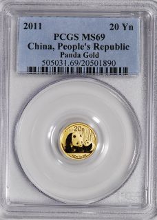2011 China Gold Panda 1 20 oz 20 YN PCGS MS69