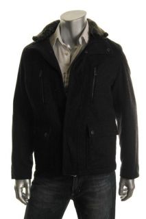 Michael Kors Gray Wool Faux Fur Full Zip Lined Coat M BHFO