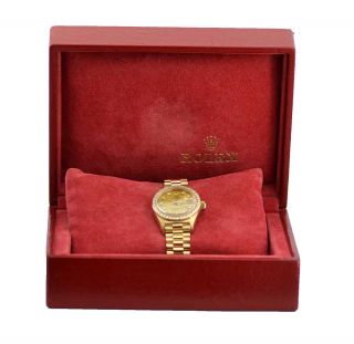 Rolex Ladies President 18K Gold Datejust Factory Diamond Bezel Dial