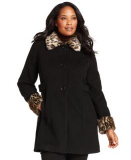 Calvin Klein Plus Size Coat, Hooded Raincoat   Womens Coats
