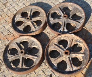 Old Set Small Cast Iron Wheels Industrial Hit & Miss Gas Engine Maytag