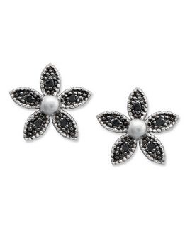 Bonus Buy Black Diamond Accent Flower Earrings Just $79 with any