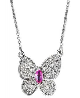 Effy Collection 14k White Gold Necklace, Pink Sapphire (1/6 ct. t.w