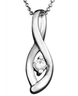 Everlon Heart Necklace, Sterling Silver Diamond Knot Heart Pendant (1